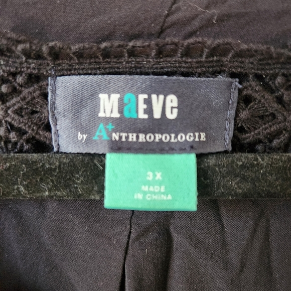 Maeve By Anthropologie Somerset Black Velvet Short Sleeve Mini Dress Size 3X - Picture 7 of 15